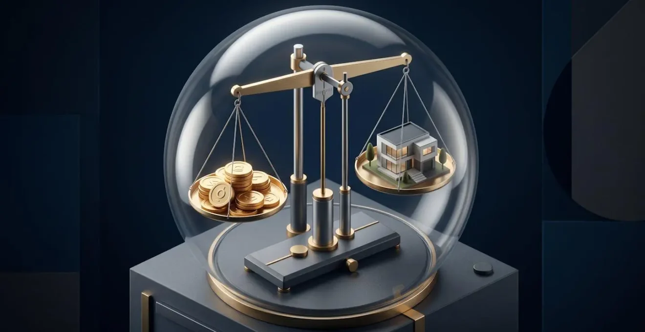 Balance symbolique représentant l'équilibre entre revenus et engagements financiers